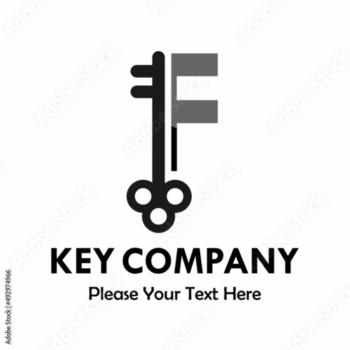 letter f with key logo template illustration. you can change the color. suitable for key company