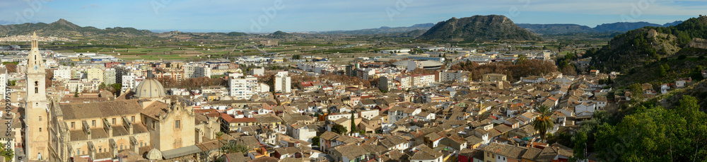 View at the old center of Xativa on Spain