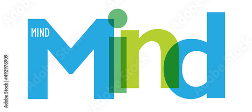 MIND blue and green vector typography banner
