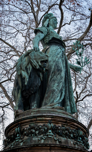 Lyon, Place Carnot, France - February 2022: Marianne bronze statue of the Republic, national symbol of the French © NicolaeOvidiu