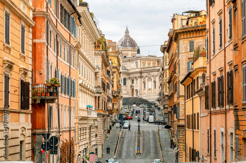 The streets of Rome  Italy. Rome architecture and landmark.