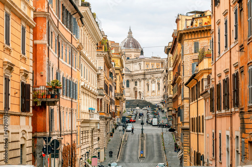 Obraz na płótnie The streets of Rome, Italy. Rome architecture and landmark. w salonie