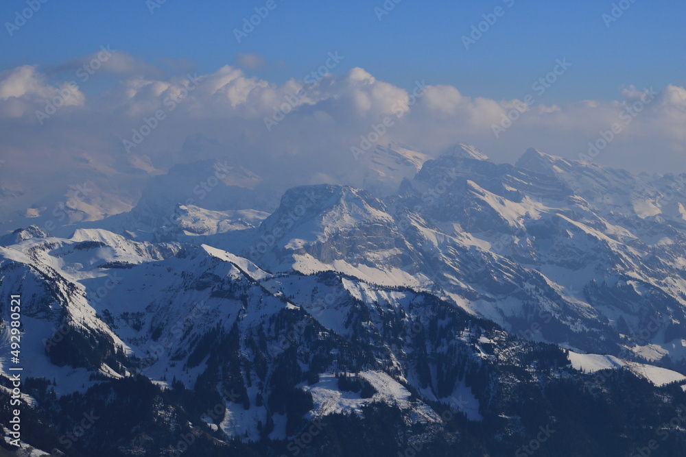 Rugged mountains in the Swiss Alps.