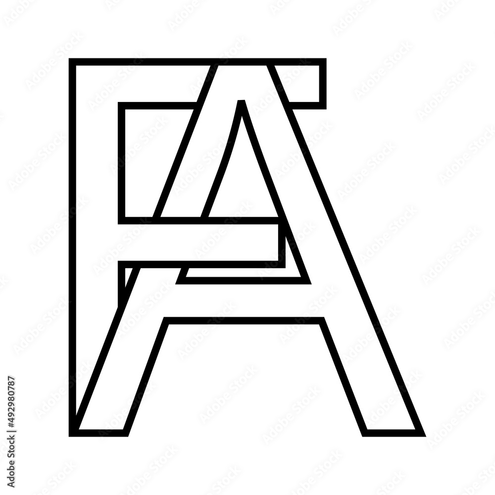 Logo sign, fa af icon nft, fa interlaced letters f a Logo sign, fa af icon nft, fa interlaced letters f a