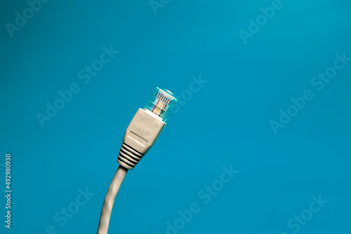 ethrnet cable on blue backround
