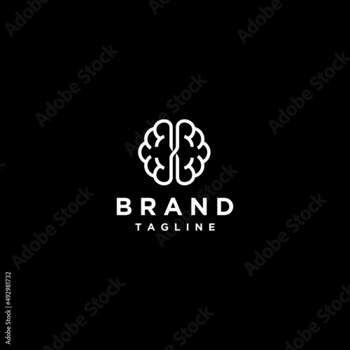 Right Brain Connect with Left Brain Logo Design. Simple logo design connectivity between right brain and left brain.