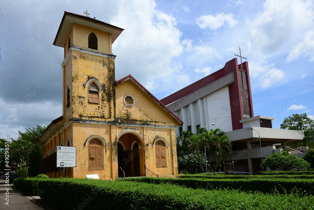 Trang Church historic Christian church Building age over 100 years old  and Church new building