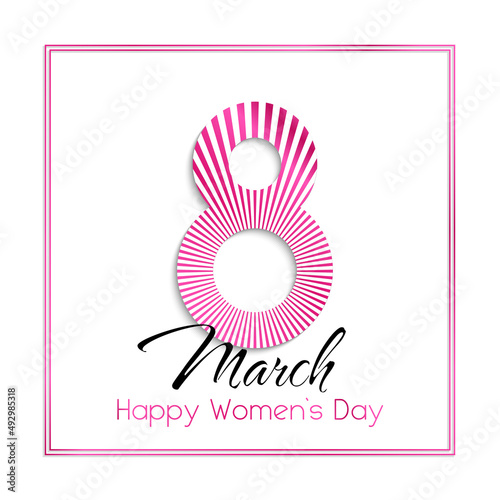 Postcard congratulations on March 8 on a white background