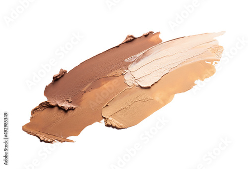 Quadro su tela Make up foundation smudge flude concealer texture isolated on white background
