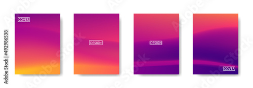 Set of abstract background with beautiful gradation color, colorful background for poster flyer banner backdrop.vertical banner.cool fluid background vector illustration
