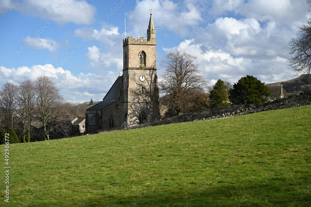 St Margaret's  church in the Church of England in Hawes. North Yorkshire. Yorkshire Dales National Park