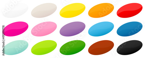 Fünfzehn Diagonale Preisaufkleber Oval Bunt Set