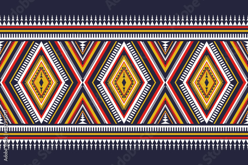Oriental ethnic pattern traditional. Geometric pattern in tribal. Border decoration. Design for background, wallpaper, vector illustration, textile, fabric, clothing, batik, carpet, embroidery.