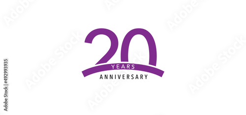 20 years anniversary vector icon, logo. Design element with graphic sign