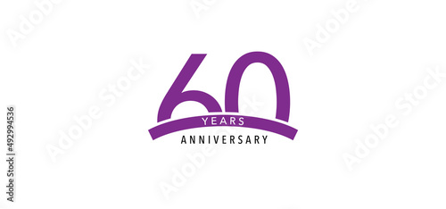 60 years anniversary vector icon, logo. Design element with graphic sign