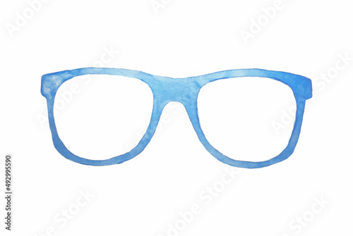 Sunglass Watercolor Blue Vector Illustration Isolated