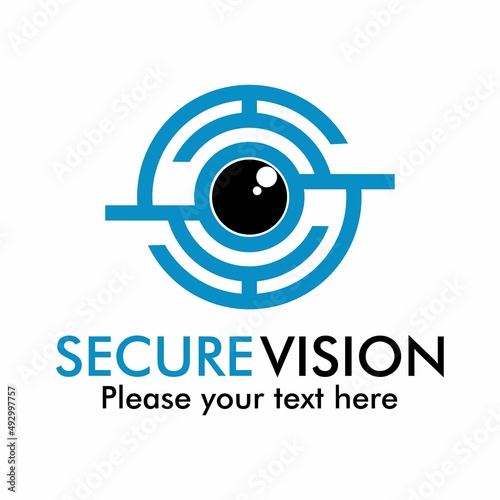Secure vision logo design template illustration.