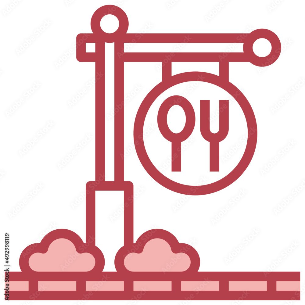 RESTAURANT red line icon,linear,outline,graphic,illustration RESTAURANT red line icon,linear,outline,graphic,illustration