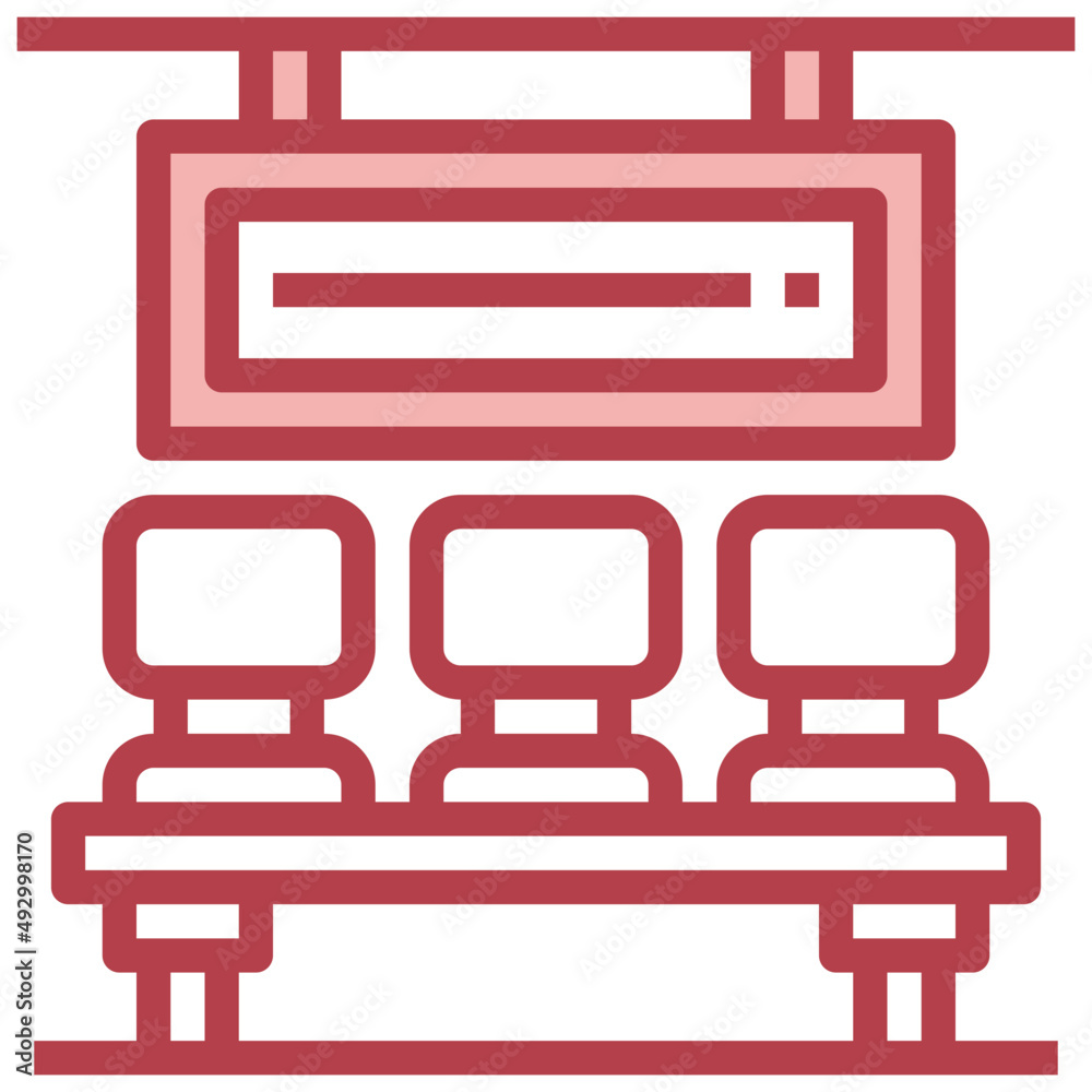 WAITING ROOM red line icon,linear,outline,graphic,illustration WAITING ROOM red line icon,linear,outline,graphic,illustration