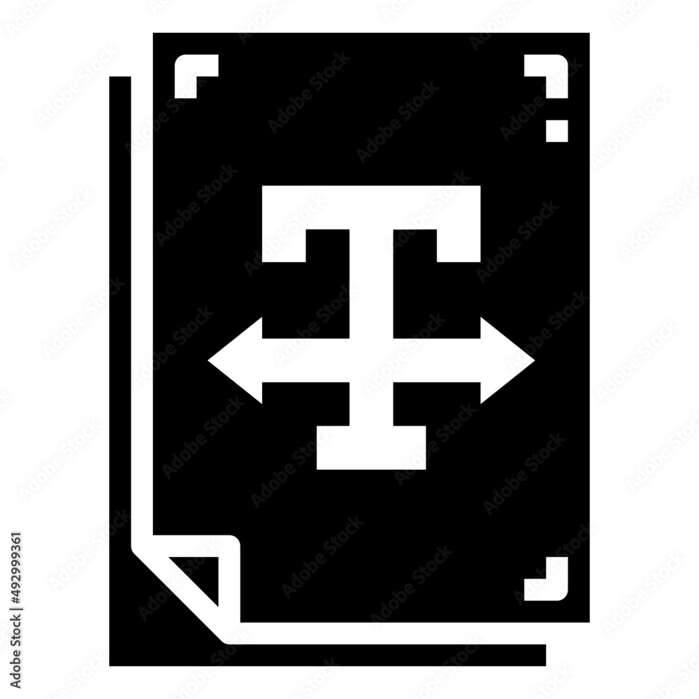 Obraz premium TEXT WIDTH glyph icon,linear,outline,graphic,illustration