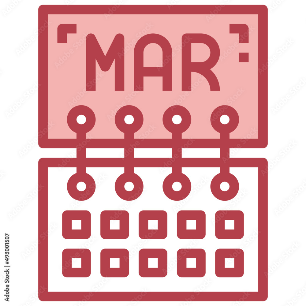MARCH red line icon,linear,outline,graphic,illustration MARCH red line icon,linear,outline,graphic,illustration