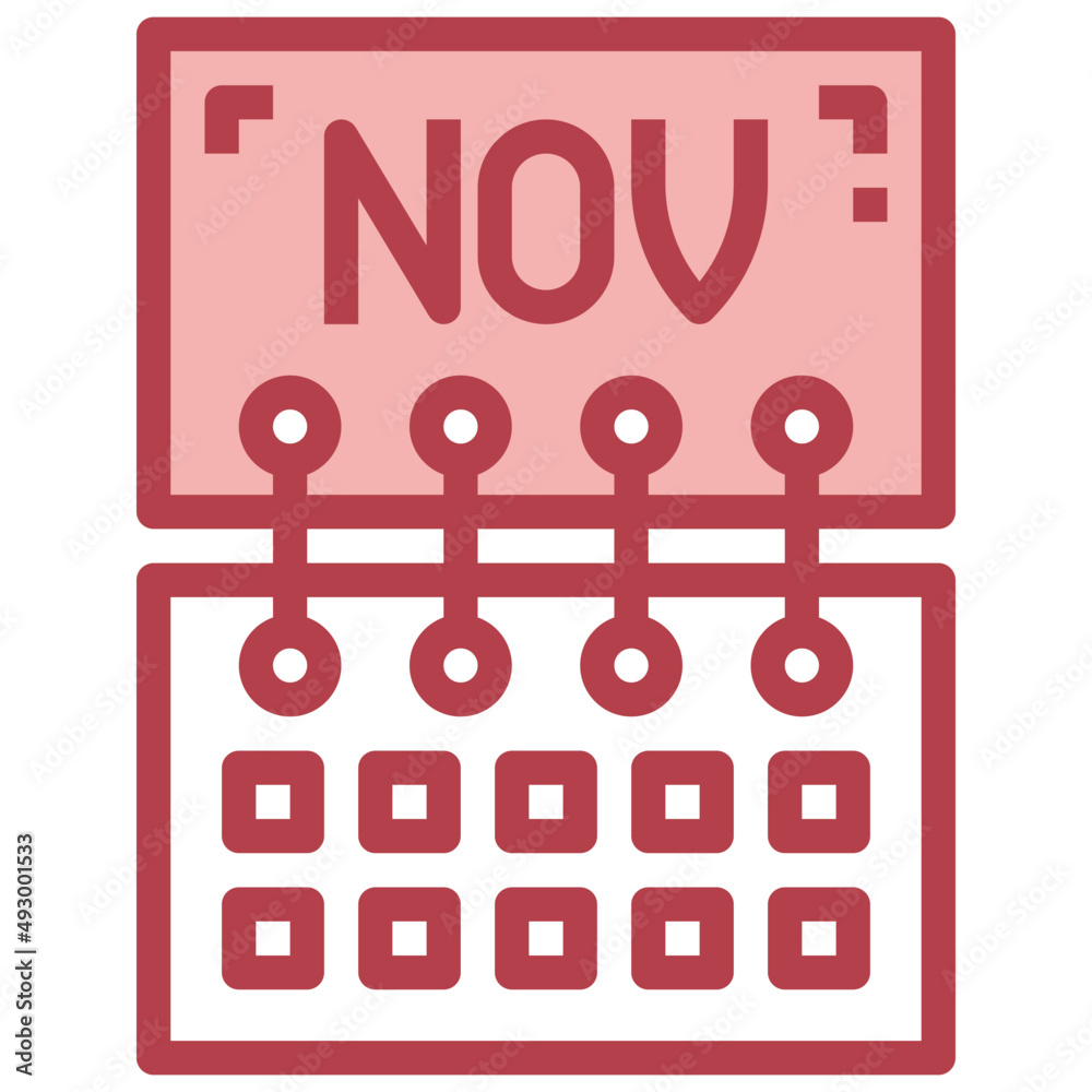 NOVEMBER red line icon,linear,outline,graphic,illustration NOVEMBER red line icon,linear,outline,graphic,illustration