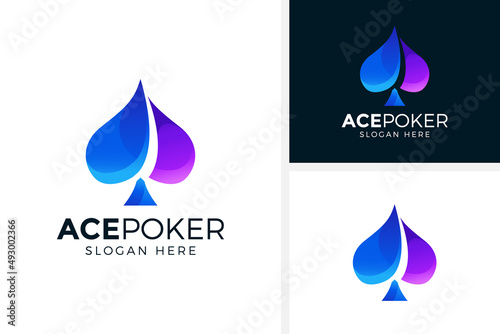 ace poker logo design vector illustration