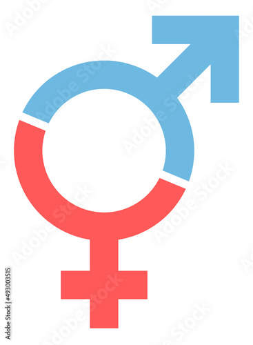 Symbole Weiblich & Männlich Kombination Rot Blau