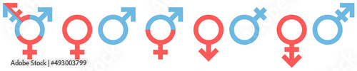 Symbole Gendern Rot Blau