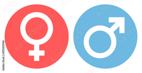 Kreise Weiblich & Männlich Rot Blau
