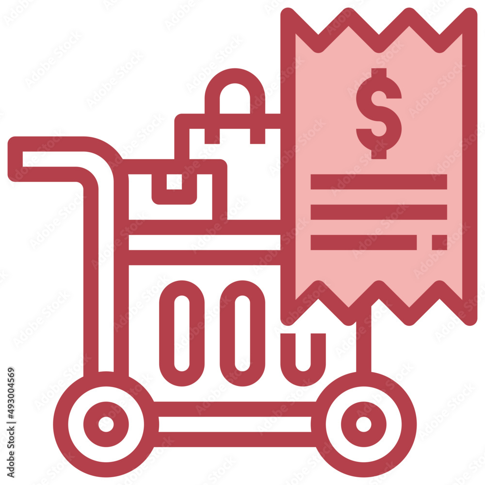 BILL red line icon,linear,outline,graphic,illustration BILL red line icon,linear,outline,graphic,illustration