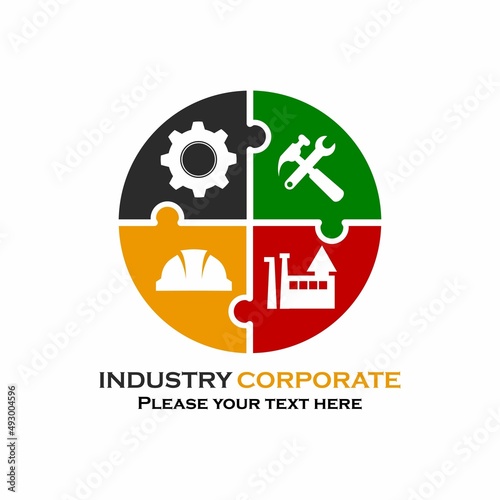 Industry corporate logo template illustration. suitable for industry