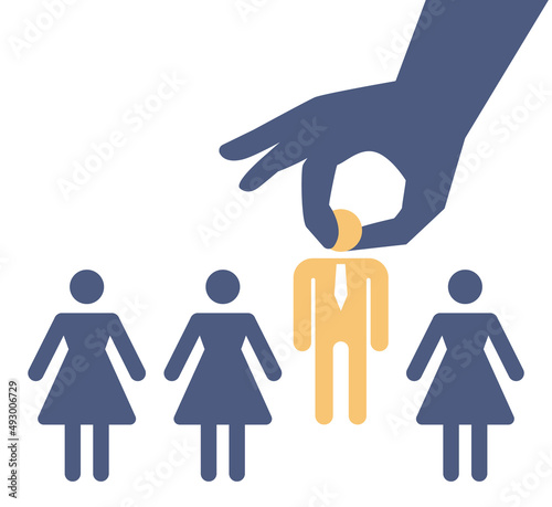 Gender inequality concept. Bias and sexism in workplace or social