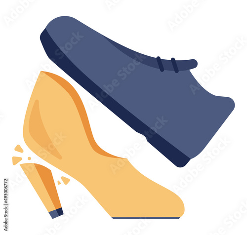 Gender inequality concept. Bias and sexism in workplace or social