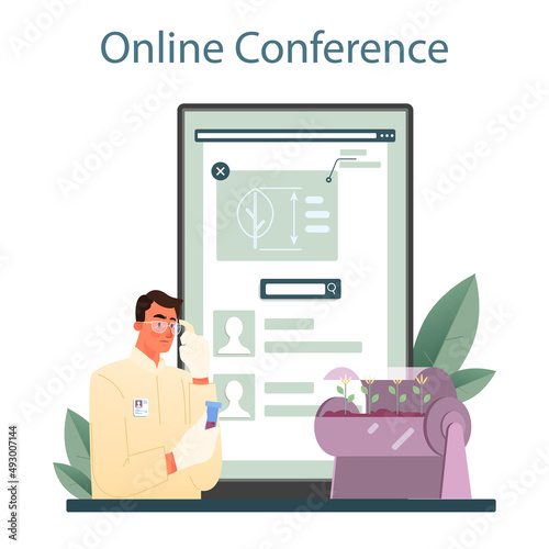 Ecologist online service or platform. Scientist study ecological