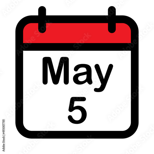 Calendar icon with fifth may