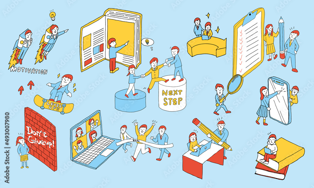 合格を目指してサポートを受けながら勉強 努力する受験生たちのイラスト Stock Vector Adobe Stock 合格を目指してサポートを受けながら勉強 努力する受験生たちのイラスト Stock Vector Adobe Stock
