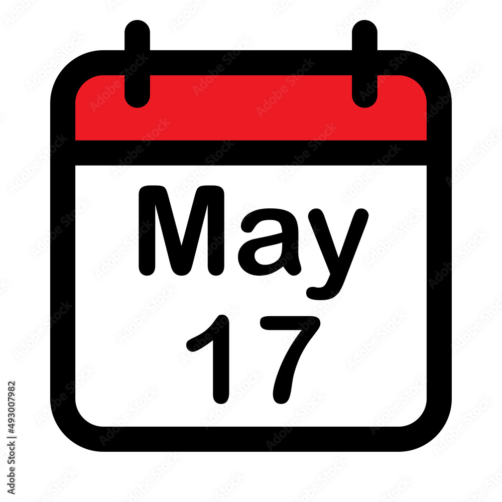 Calendar icon with seventeenth may Calendar icon with seventeenth may