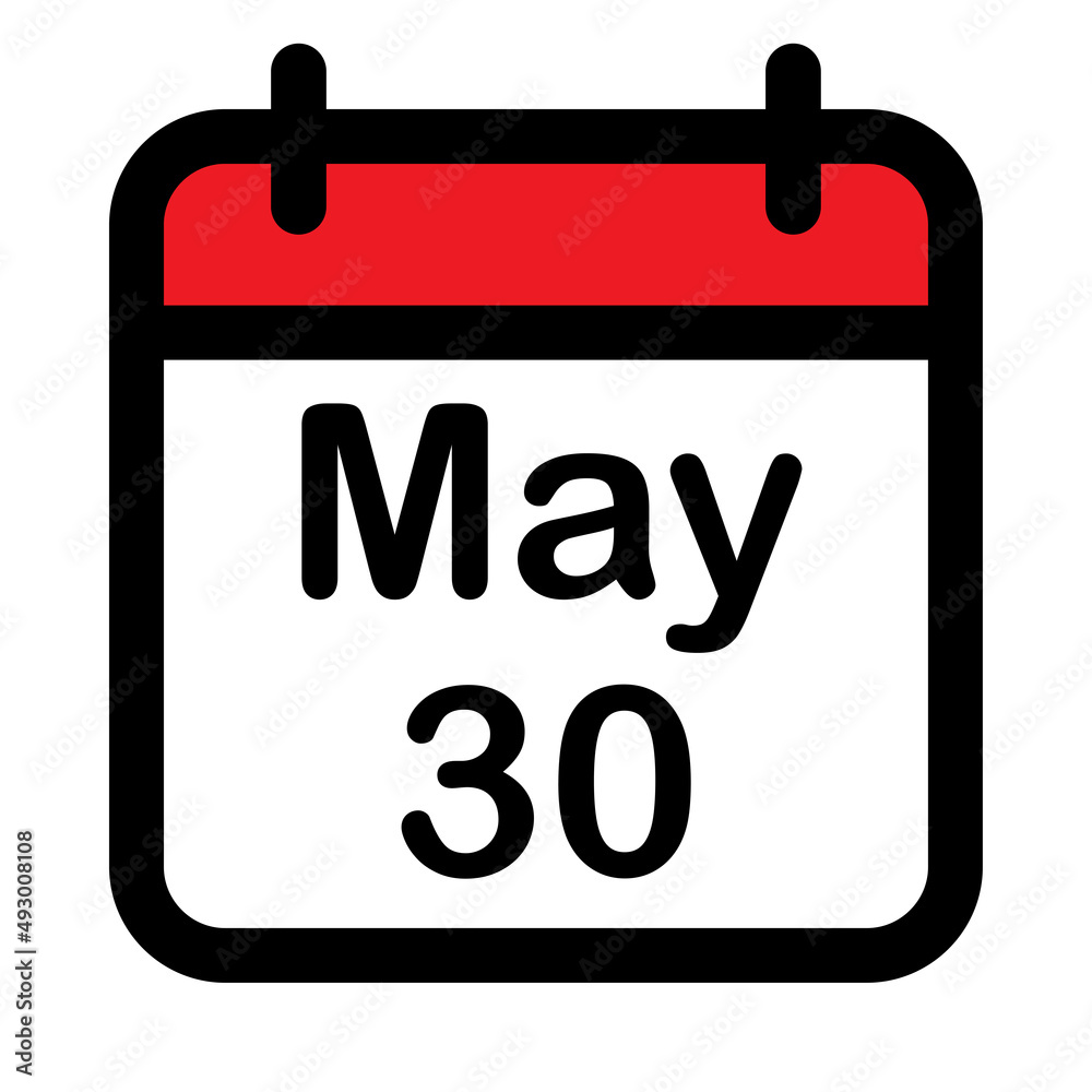 Calendar icon with thirtieth may Calendar icon with thirtieth may