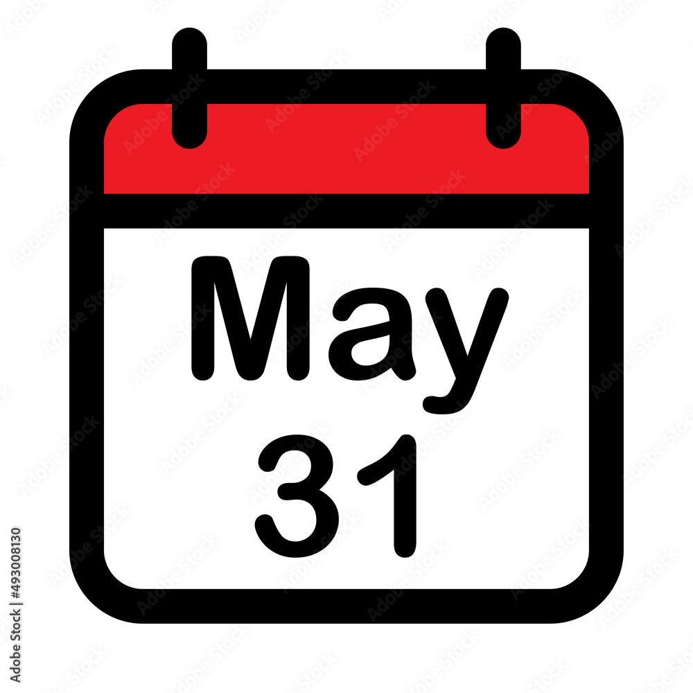 Calendar icon with thirty first may Calendar icon with thirty first may