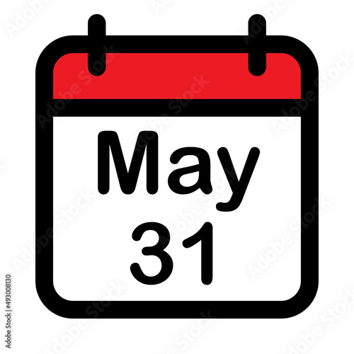 Calendar icon with thirty first may