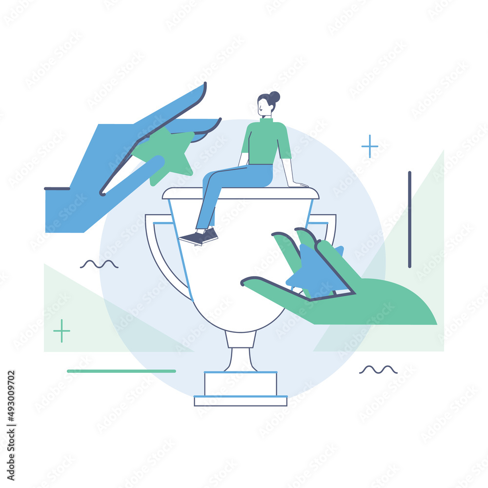 Business and personal reputation concept. Building and improving Business and personal reputation concept. Building and improving