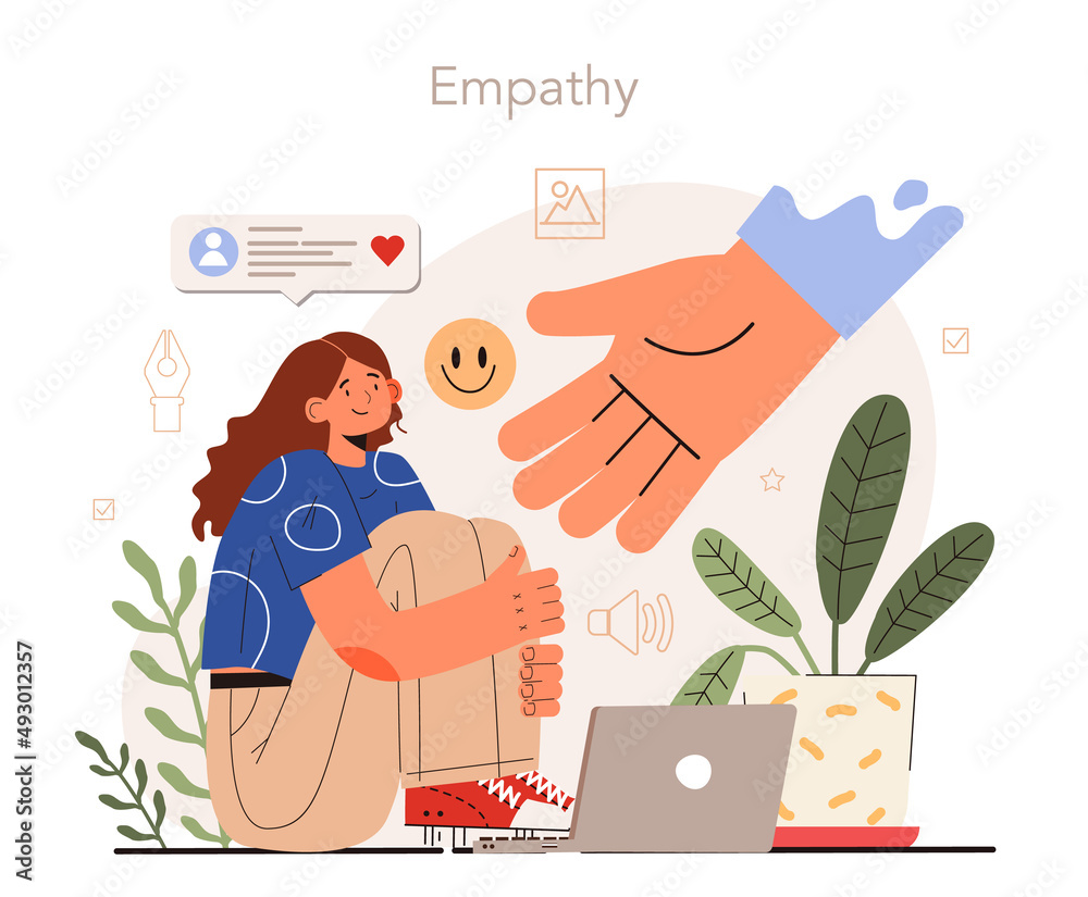 Emotive content creation. Empathy as a publication response. Blog promotion - obrazy, fototapety, plakaty 
