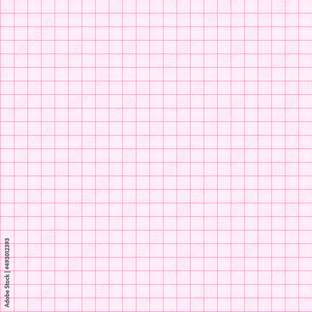 Grid paper texture, seamless texture of a pink graph paper sheet