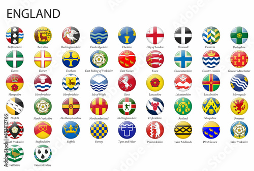 all Flags of regions of England