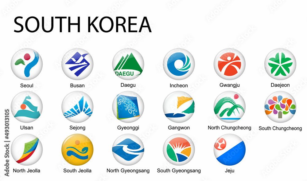 all Flags of regions of South Korea all Flags of regions of South Korea