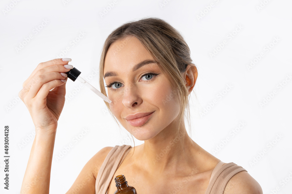 face of caucasian beautiful woman taking care of her skin face of caucasian beautiful woman taking care of her skin