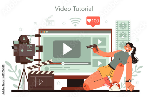 Stuntman online service or platform. Actor performing dangerous