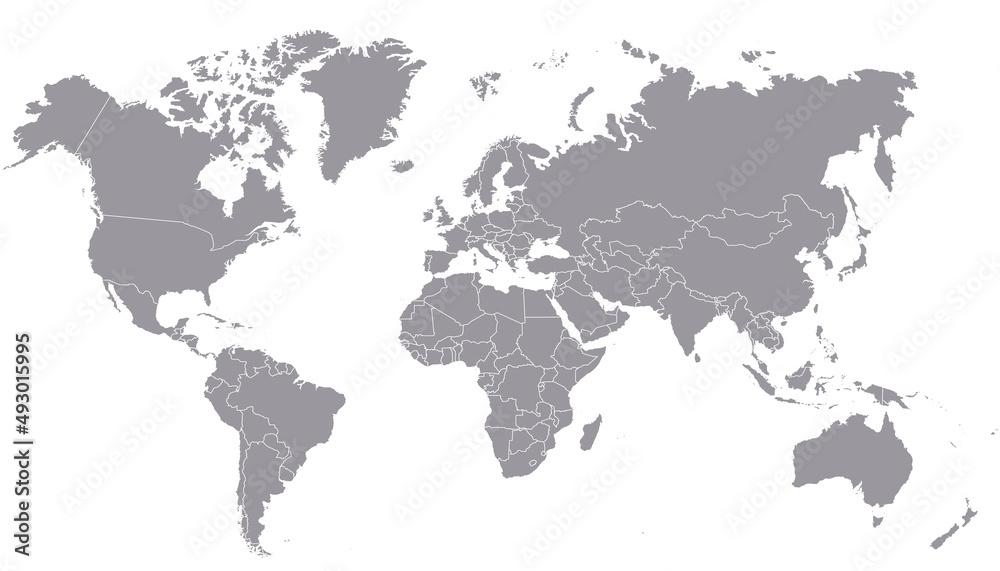 World map. Color vector modern.	