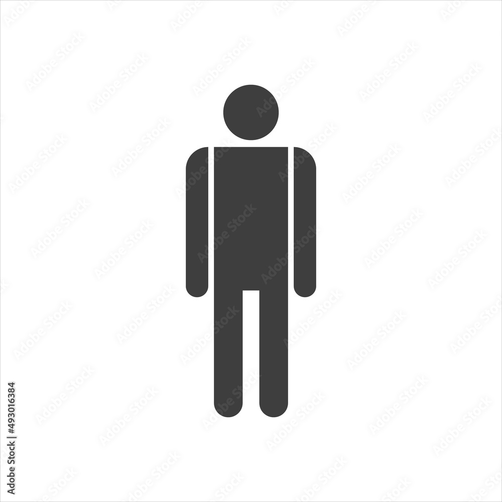 Human icon on white background. Man silhouette vector icon Human icon on white background. Man silhouette vector icon